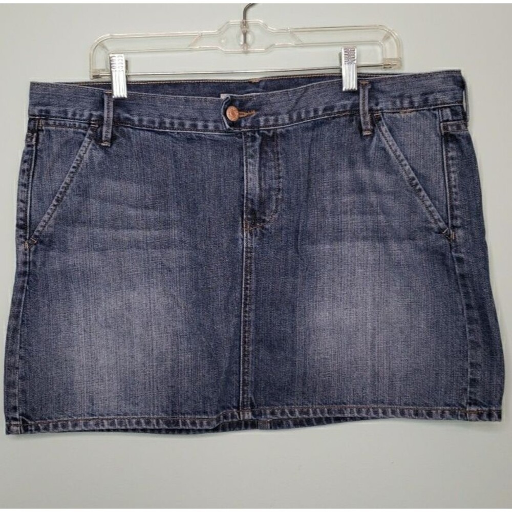 Old Navy Denim Micro Mini Jean Skirt Womens 14 Low Rise Y2K Grunge Streetwear